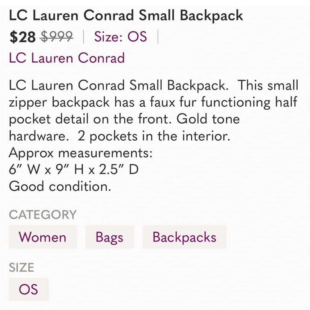 LC Lauren Conrad new without